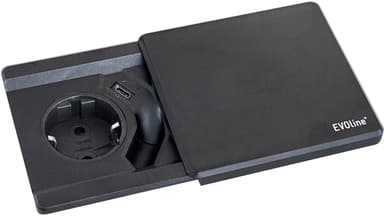 EVOline Square80 stikkontakt (sort)