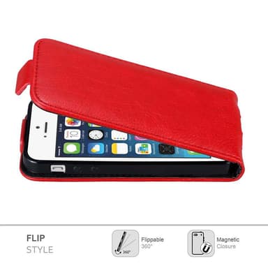 iPhone 5 / 5S / SE 2016 deksel flip cover (rød)