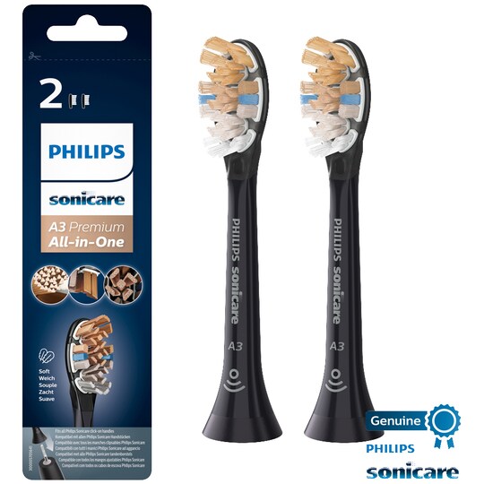 Philips Sonicare tannbørstehoder HX909211 (sort, 2-pakning)