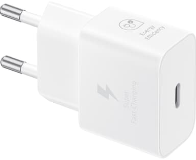 Samsung USB-C 25W vegglader med ladeledning (hvit)