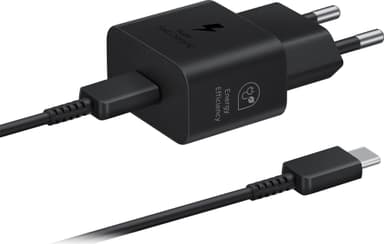 Samsung USB-C 25W vegglader med ladeledning (sort)