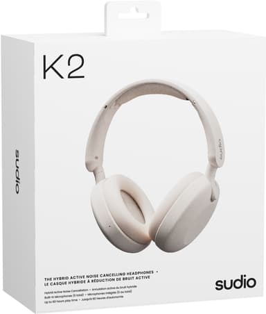 Sudio K2 trådløse around-ear hodetelefoner (hvit)
