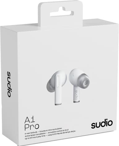 Sudio A1 Pro helt trådløse in-ear hodetelefoner (hvit)