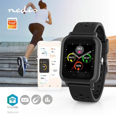 Nedis SmartLife-klokke | LCD | IP68 | Maksimal driftstid: 7200 min | Android™ / IOS | Sort