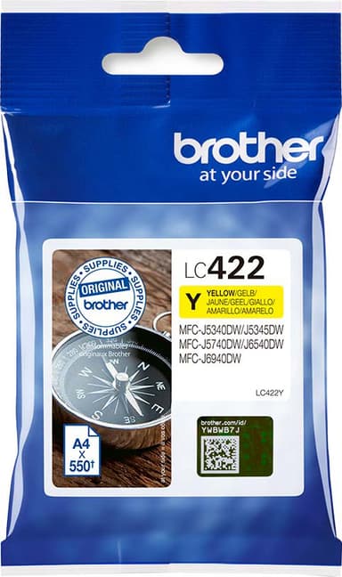 Brother LC422 blekkpatron (gul)