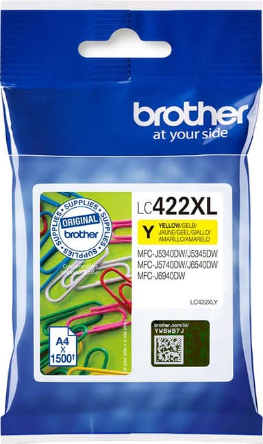 Brother LC422XL blekkpatron (gul)