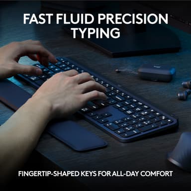 Logitech MX Keys S trådløst tastatur med håndleddstøtte (grafitt)