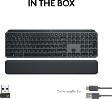 Logitech MX Keys S trådløst tastatur med håndleddstøtte (grafitt)