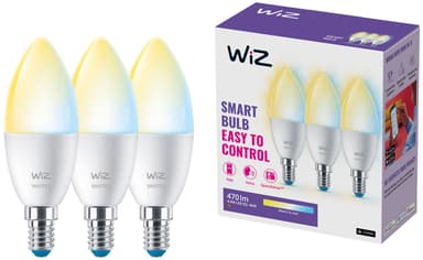 Wiz Connected Tunable Wi-Fi BLE LED pære 4,9W E14 3-pakning