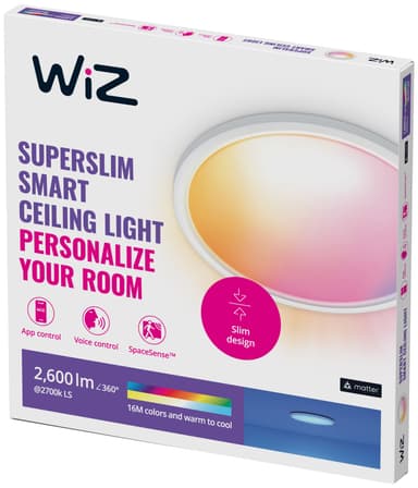 WiZ SuperSlim taklampe 22W RGB (hvit)
