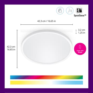 WiZ SuperSlim taklampe 22W RGB (hvit)