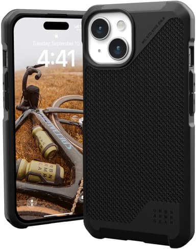 UAG Metropolis Lite MagSafe iPhone 15 etui (kevlar/sort)