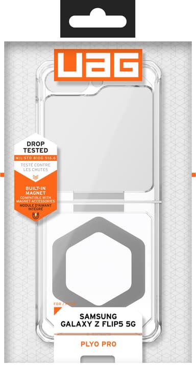 UAG Plyo Pro Samsung Galaxy Z Flip 5 deksel (gjennomsiktig/sølv)