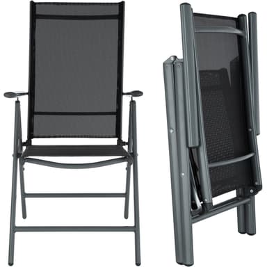 Aluminium hagebord med stoler - Hagemøbler 4+1 - mørkegrå