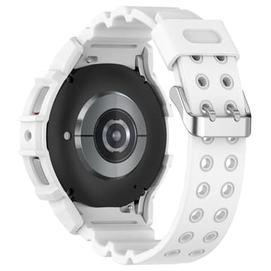 Armor silikonklokkerem med beskyttelsesdeksel til Samsung Galaxy Watch6 44mm Hvit