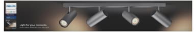 Philips Hue White Ambiance Buratto firedoble spotlys (aluminium)