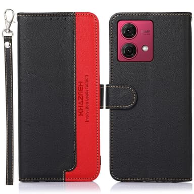 Motorola Moto G84 5G KHAZNEH Lommebok-deksel - Svart/Rød