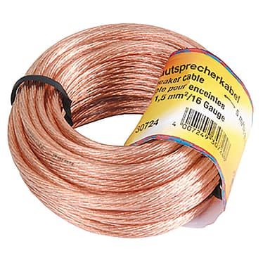 Hama høyttalerkabel 2 x 1,5 mm² - 5 m (transparent)