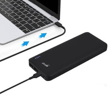 Gear 20000mAh USB powerbank og PD lader (sort) Powerbank Gear 20000mAh USB powerbank og PD lader (sort) Powerbank