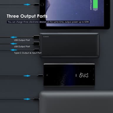 Gear 20000mAh USB powerbank og PD lader (sort) Powerbank Gear 20000mAh USB powerbank og PD lader (sort) Powerbank