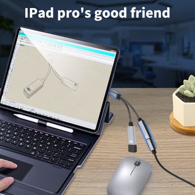 USB-C hann til USB hunn + USB-C PD ladekontakt og OTG adapter USB 2.0