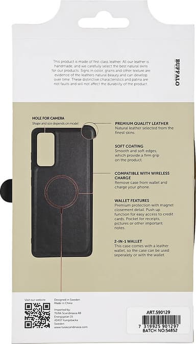 Buffalo Samsung S23 FE 5G 2in1 Leather lommebokdeksel (sort)