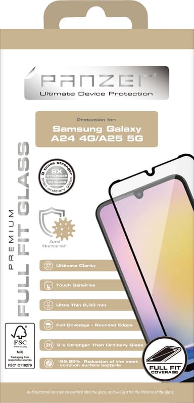 Panzer Full-Fit Samsung Galaxy A25 5G skjermbeskytter
