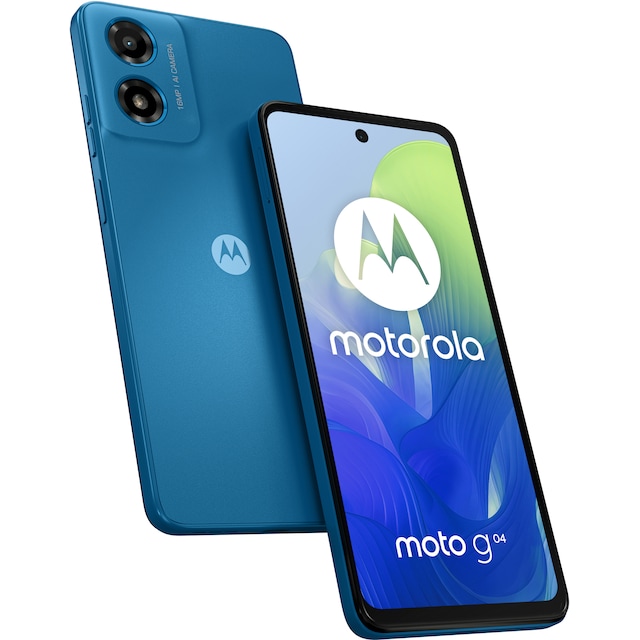 Motorola G04 smarttelefon 4/64GB (blå)
