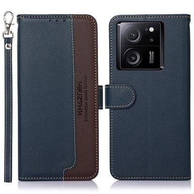 KHAZNEH Lommebok-deksel til Xiaomi 13T/13T Pro - Blå/Brun