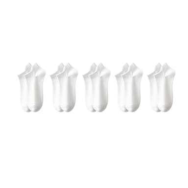 5 Pack Invisible No Show Socks Hälskydd Båtstrumpor för män Hvit