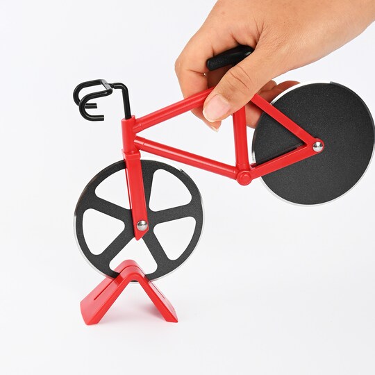 Sykkelpizzaskjærerhjul, pizzakniv i rustfritt stål Modell A