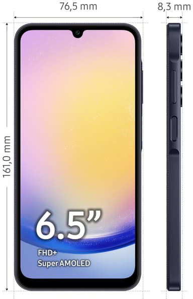 Samsung Galaxy A25 5G smarttelefon 6/128GB (sort)