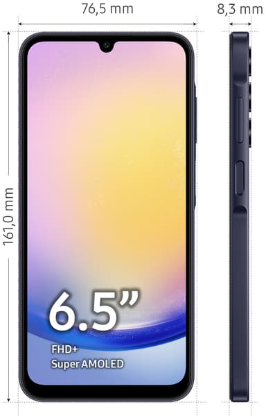 Samsung Galaxy A25 5G smarttelefon 8/256GB (sort)