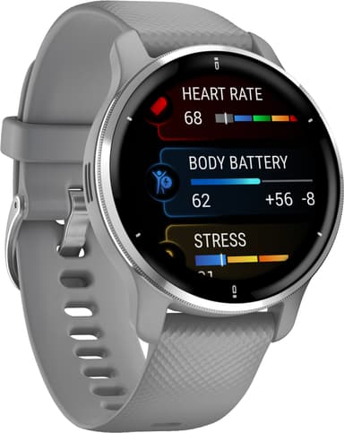 Garmin Venu 2 Plus AMOLED smartklokke (puddergrå)