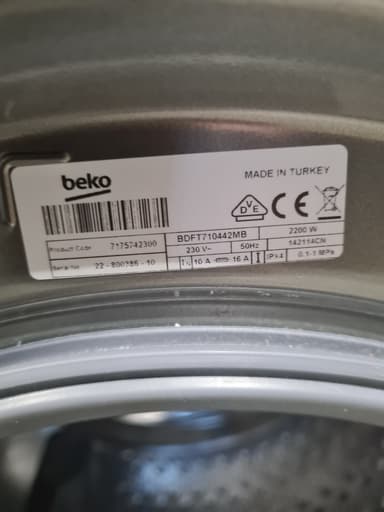 Beko vaskemaskin/tørketrommel BDFT710442MB - brukt