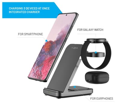 Fixed 3-i-1 Samsung trådløs ladestasjon