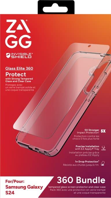 Zagg Samsung Galaxy S24 Glass Elite 360 deksel og skjermbeskytter