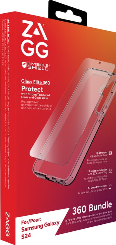Zagg Samsung Galaxy S24 Glass Elite 360 deksel og skjermbeskytter