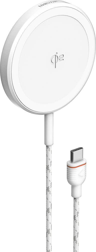 Unisynk Qi2 15 W trådløs lader (hvit)