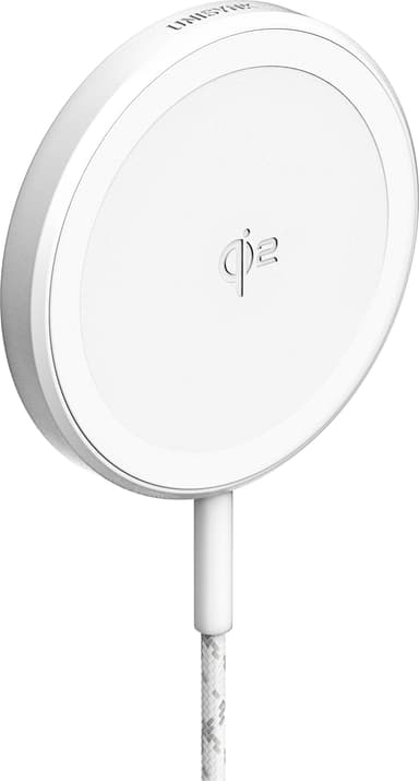 Unisynk Qi2 15 W trådløs lader (hvit)