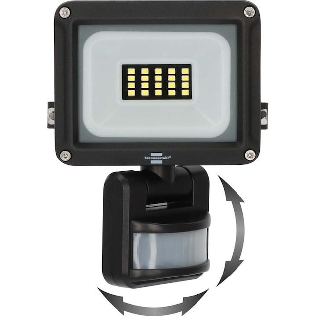 brennenstuhl LED Spotlight JARO 1060 P (LED flomlys for veggmontering for utendørs IP65, 10W, 1150lm, 6500K, med bevegelsesdetektor)