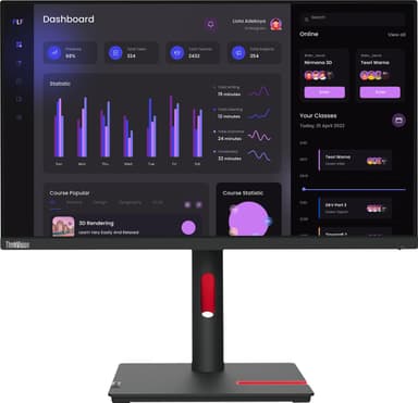 Lenovo ThinkVision T24i-30 23.8" LCD skjerm 63CFMATXEU (raven black)