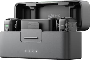 DJI Mic 2 sett med trådløs sender, mottaker og ladeetui (sort)