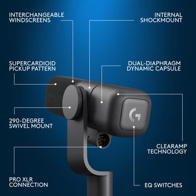 Logitech G Yeti Studio mikrofon (sort)