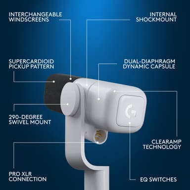 Logitech G Yeti Studio mikrofon (hvit)