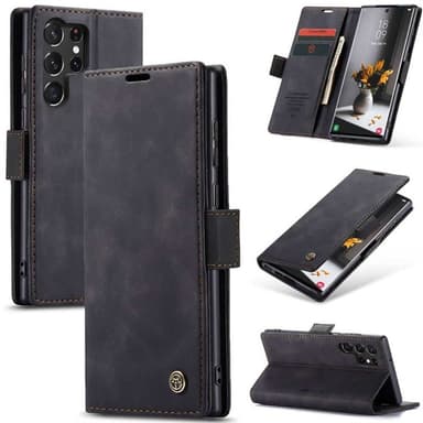 CaseMe Smart Magnet Flipdeksel Samsung Galaxy S24 Ultra - Sort