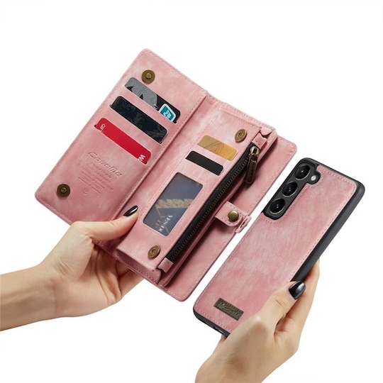 Multi Wallet CaseMe 11-kort Samsung Galaxy S24 - Rosa