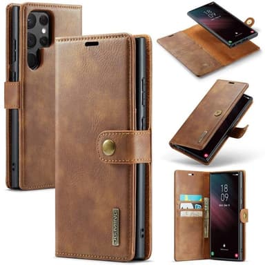 Mobil lommebok DG-Ming 2i1 Samsung Galaxy S24 Ultra - Brun
