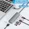 NÖRDIC 1 til 6 USB C dokkingstasjon i aluminium 1xHDMI 4K 30Hz 2xUSB-A 3.1 5Gbps 1x USB C PD87W 1xSD/TF-kortleser