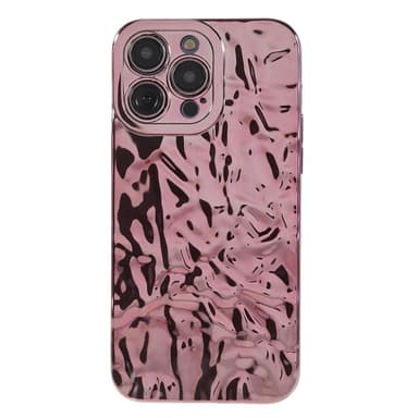 Til iPhone 15 Pro TPU-deksel Elektrobelagt Rynket - Rosa